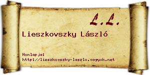 Lieszkovszky László névjegykártya