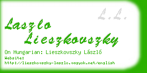 laszlo lieszkovszky business card